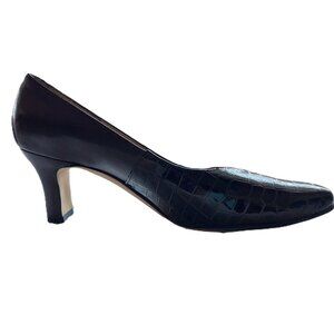 Ros Hommerson Women's Brown Crocodile Pattern Pumps, Size 8